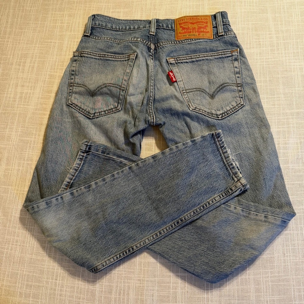 Levis 502 Hi-Ball Tapered Jeans Light Wash Blue 28x30 57783-0062